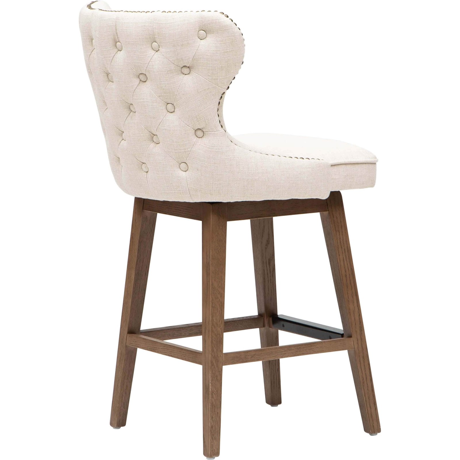 Ariana Swivel Counter Stool, Eastham Khaki/Walnut Legs - Image 4