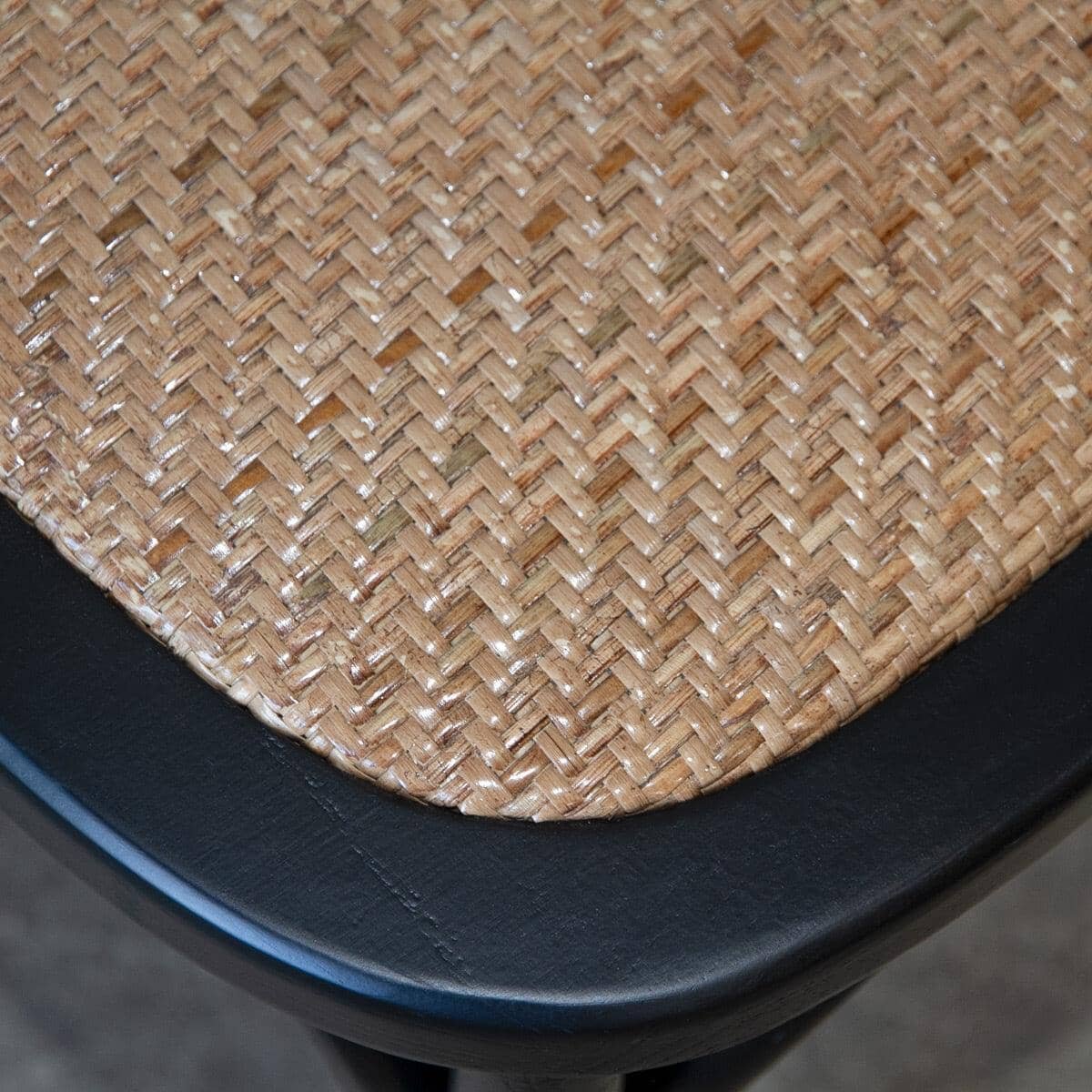 Cross Back Chair Wooden Back - Black - Image 2