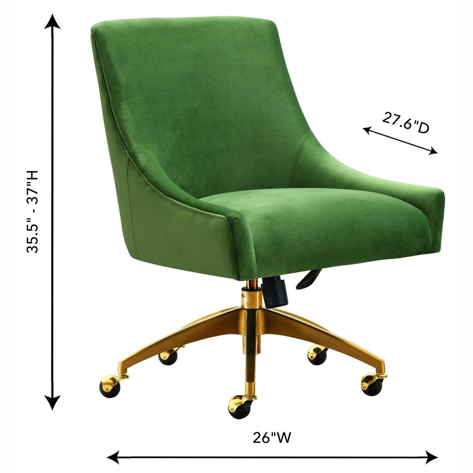Beatrix Swivel Office Chair, Green - Image 5